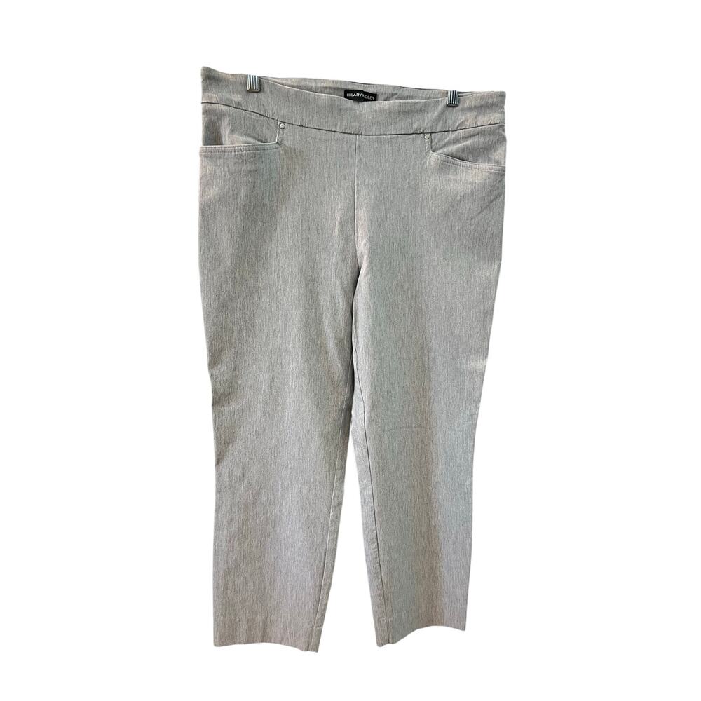 Hilary Radley Pull On Pants Women's Size XL Gray Lightweight Capri Slacks